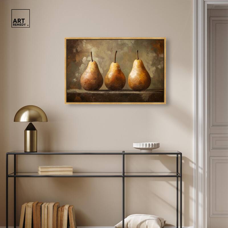 Pear Trio Canvas by Art Remedy