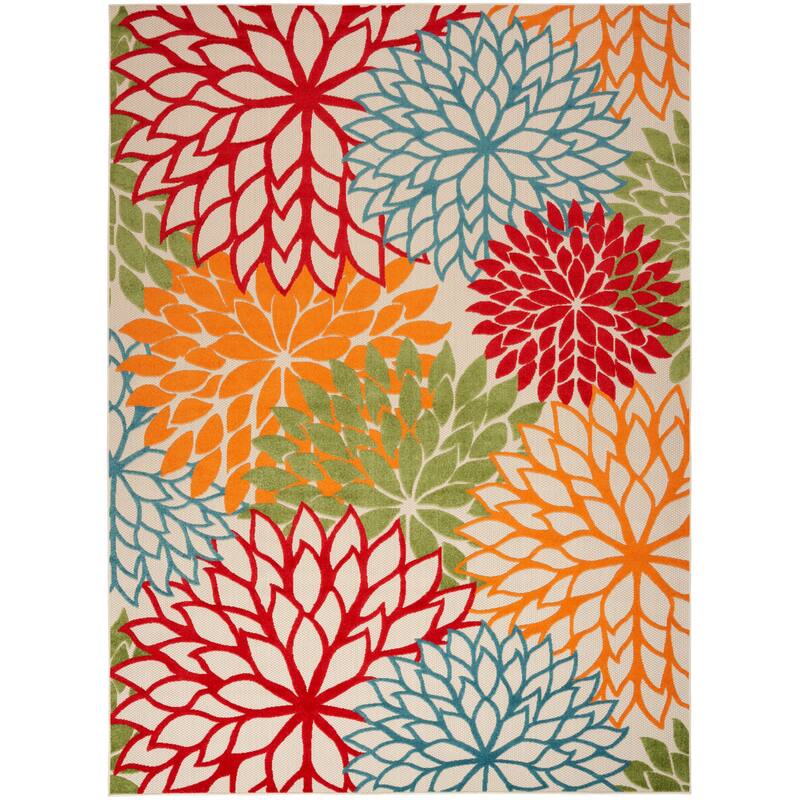 Nourison Aloha Floral Modern, Indoor/Outdoor Area Rug - 7'10" x 10'6" - Green