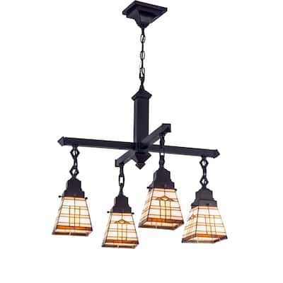 Meyda Tiffany Arrowhead Mission 4 Light 22" Wide Chandelier with
