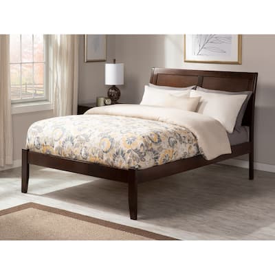 Portland King Wood Platform Bed in Walnut
