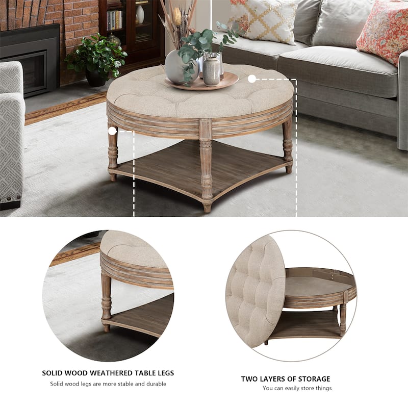Large Round Ottoman Coffee Table