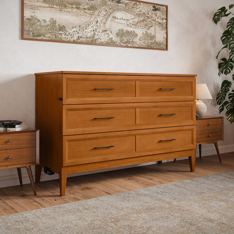 Santa Fe Murphy Bed Chest with Mattress and Built-in Charger