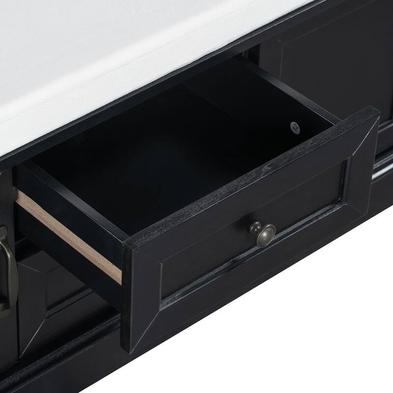 Storage Bench Shoe Bench with Removable Cushion for Living Room