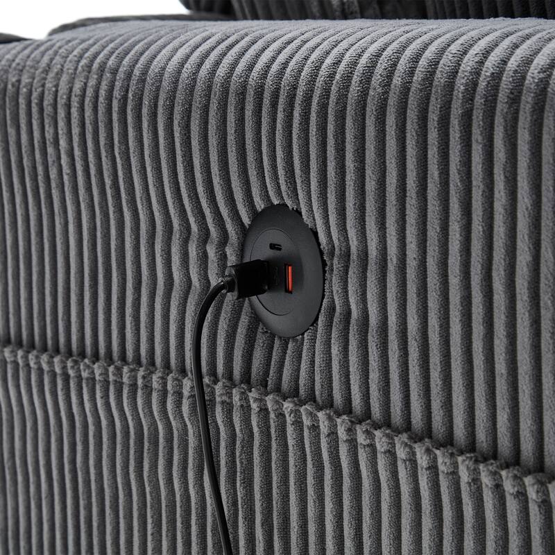 GDFStudio - Corduroy Oversized 44.09" Chaise Sleeper Sofa