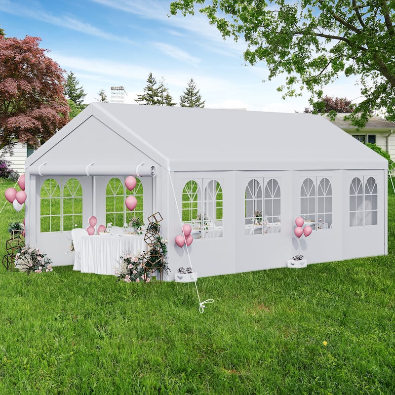 Outdoor White Party Tent Canopy with Windows