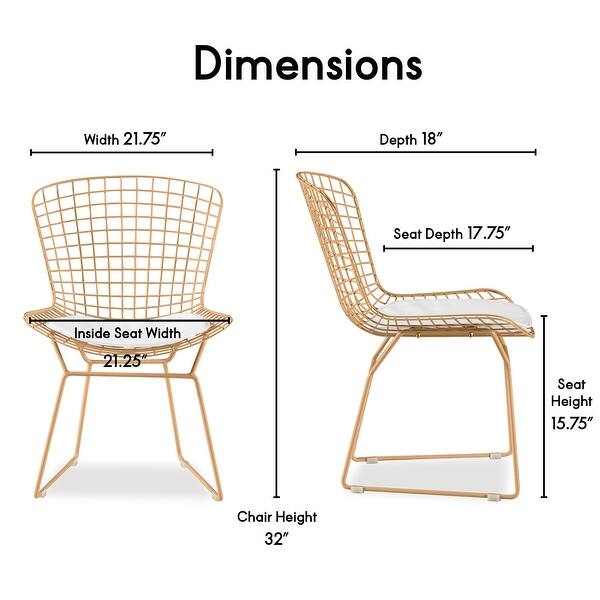 Elle Decor Holly Mid Century Modern Dining Side Chair with Geometric ...