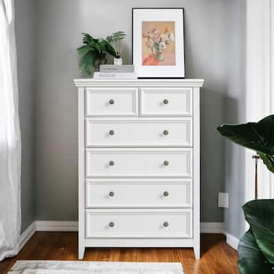 Modern 6-Drawer Dresser - Farmhouse Chest of Drawers for Any Room