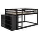 preview thumbnail 15 of 15, Full Over Full Wood Floor Bunk Bed with 4 Drawers & 3 Shelves,Espresso