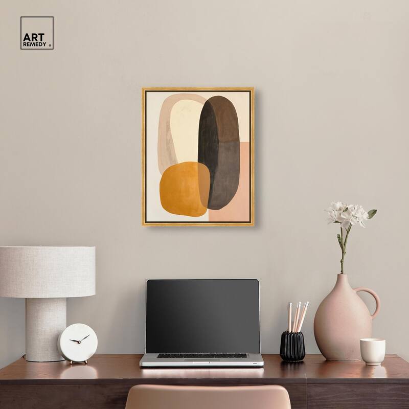 Burnt Ochre Orbit Canvas by Art Remedy