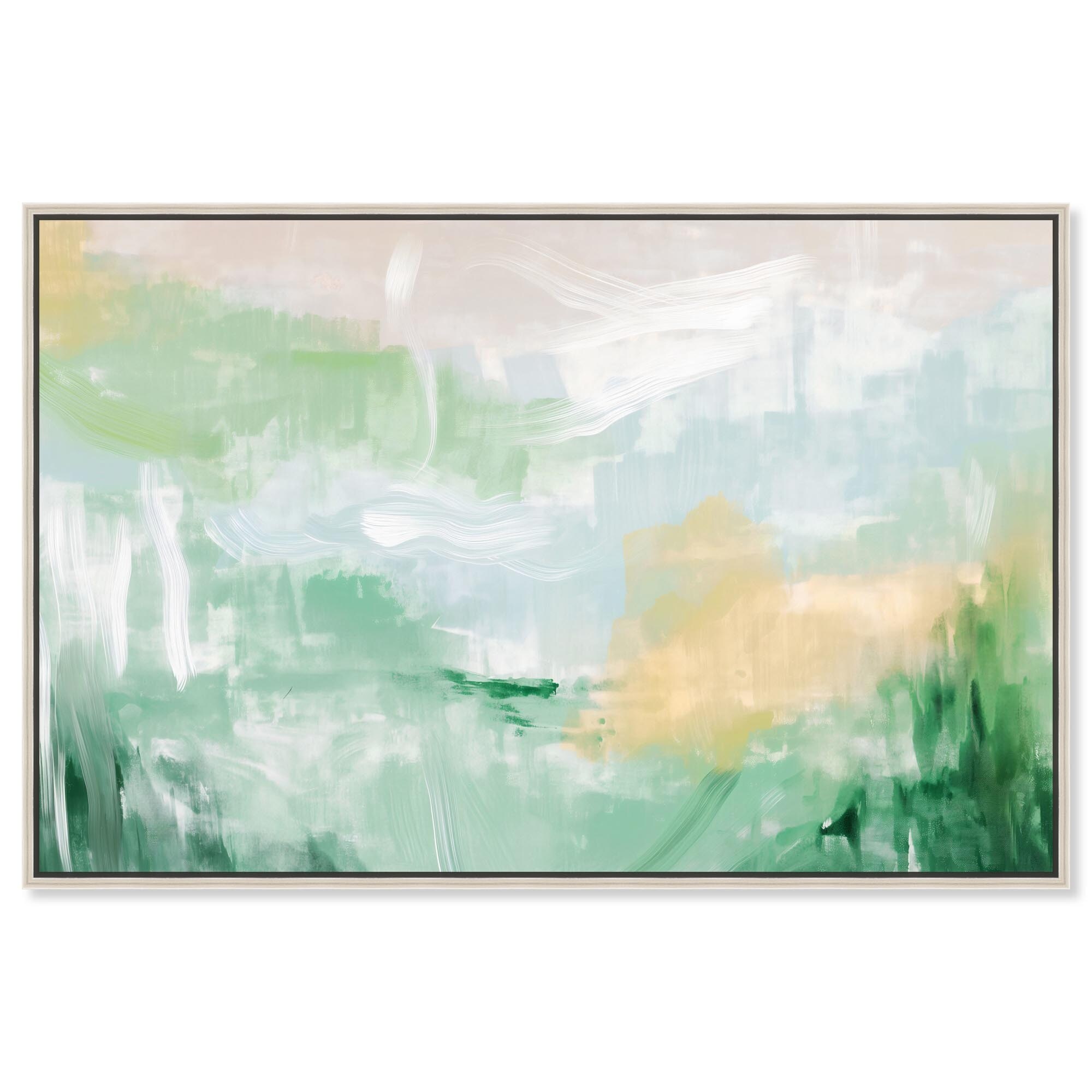 Double Green II Canvas Modern Abstract Art by Art Remedy