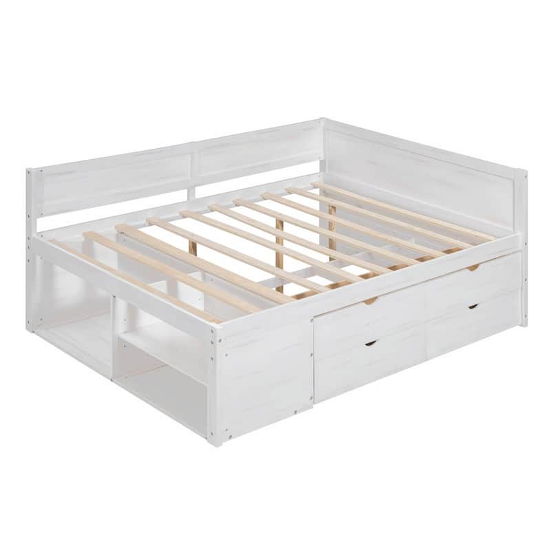 Daybed with Storage Drawers and Shelves