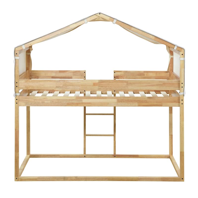 Bunk Bed Wood Bed with Tent