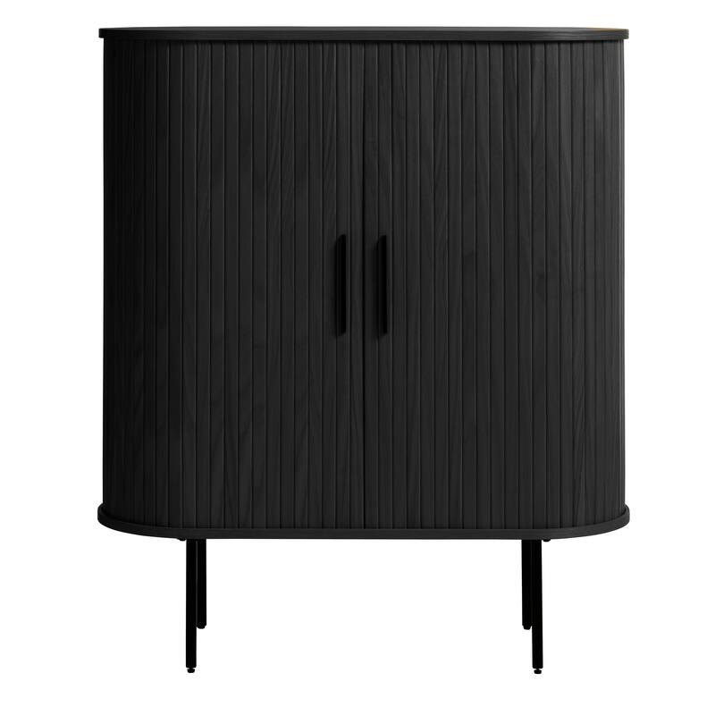 Rye Studio Nicola Mid-Century Modern Rounded Sliding Door Cabinet 39"
