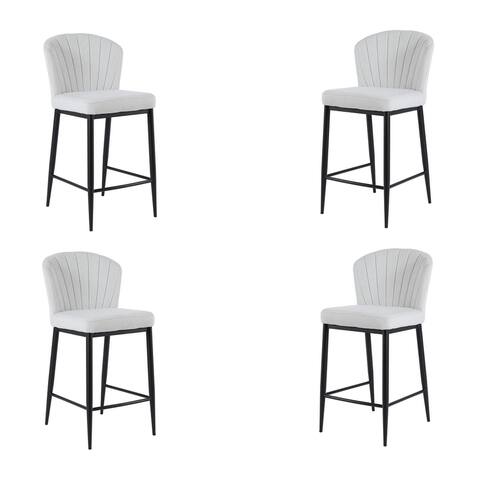 Wave Upholstered Stool (Set of 4) - 35"H (SH 25.5") 17"W x 21"D - 35"H (SH 25.5") 17"W x 21"D