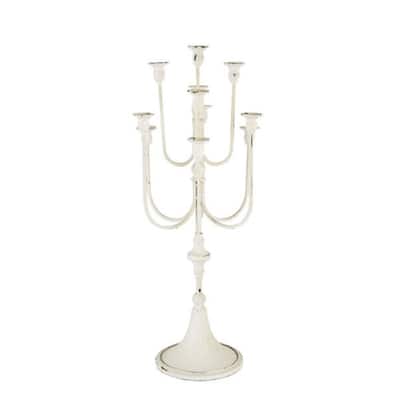 Vintage Style 11-Light Candelabra - 29.75" - White