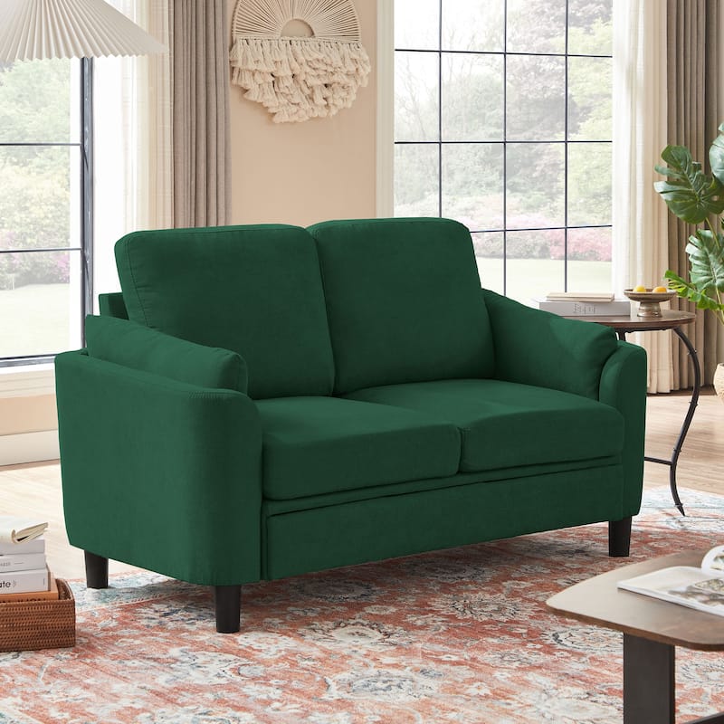 59.06" Loveseat Sofa with Soft Handrest and Tapered Wood Legs