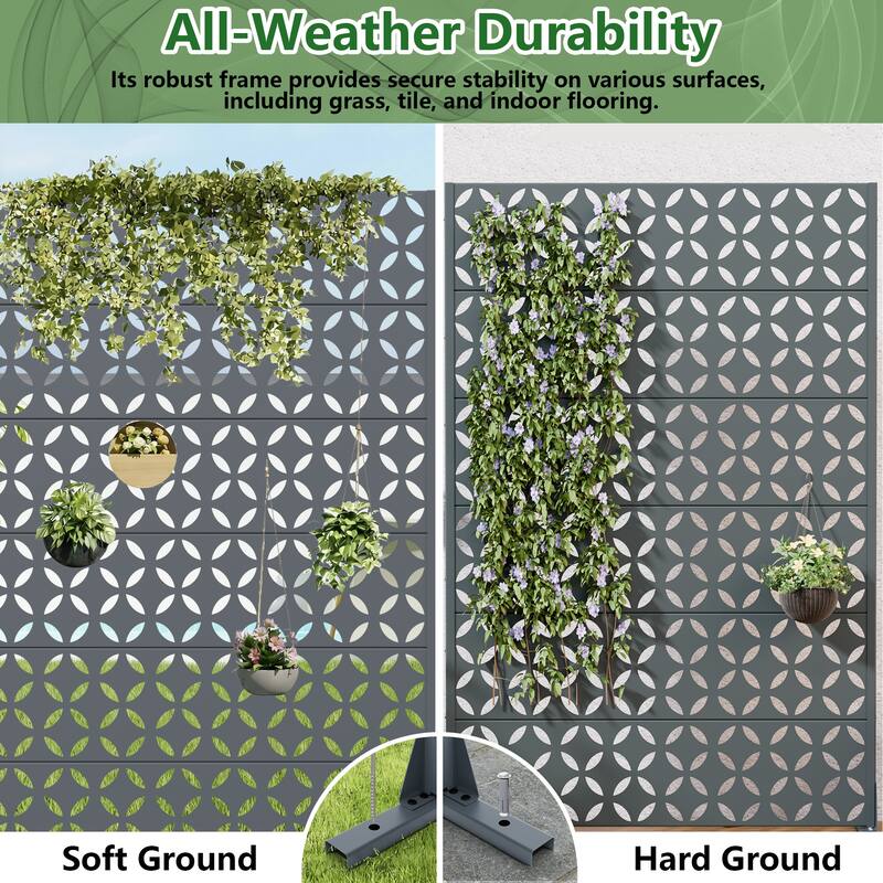 Palace Metal Privacy Screen Panel Free Standing