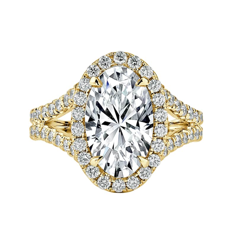 Auriya 18KT Gold 5 1/4ctw Oval-cut Halo Diamond Engagement Ring Certified (H-I, I1-I2)