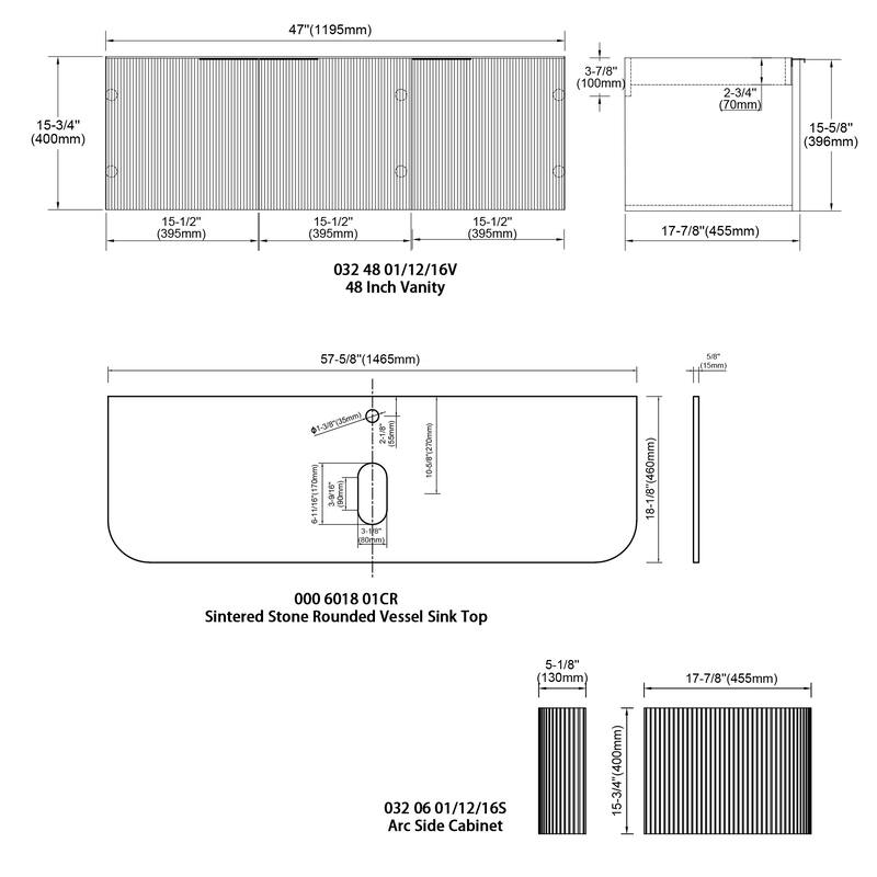 Dillon 58" Single Vanity 5 Pc Combo