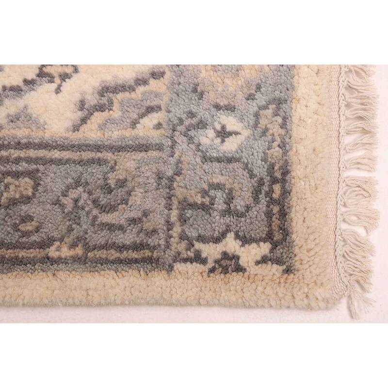 ECARPETGALLERY Hand-knotted Royal Oushak Ivory Wool Rug - 2'6 x 19'5