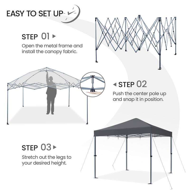 Yaheetech 12x12ft Pop-up Canopy with One-Push-To-Lock Setup Mechanism