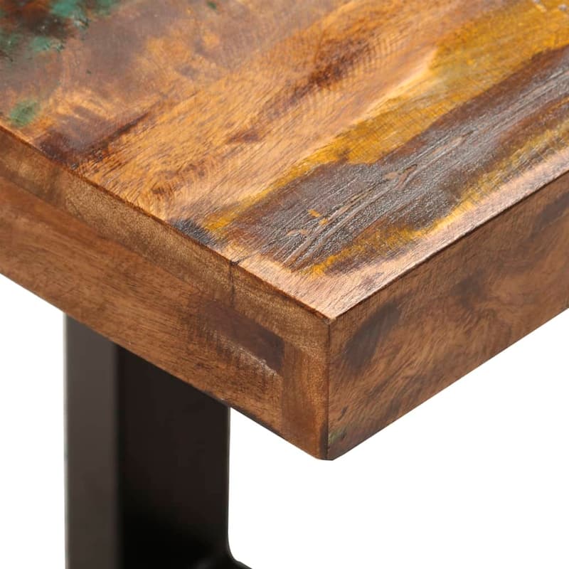 vidaXL Bench Steel Wooden Outdoor Bench 43.3"/63" Solid Mango/Reclaimed Wood