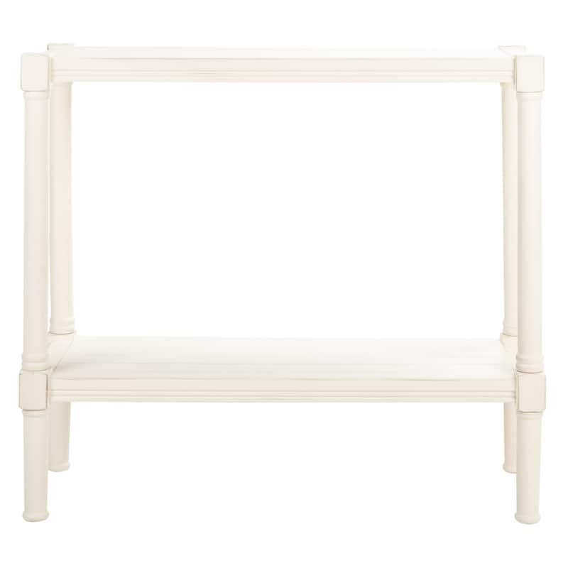 SAFAVIEH Novella Bottom Shelf Console Table - 31.5" W x 11.8" L x 29.5" H - 32Wx12Dx30H - Distressed White