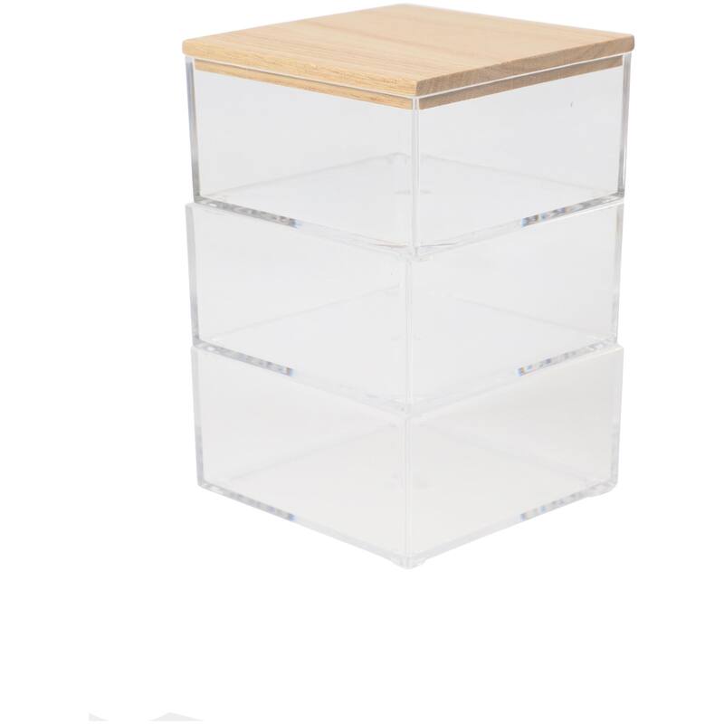 Flash Furniture BE-PB4517-3WD-MS Brody 3" Wide Office Organizer Set - Clear / Light Natural