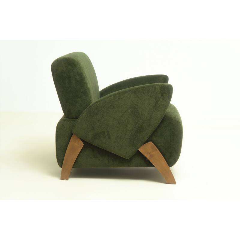 Christopher Knight Home - Velvet Upholstered Accent Lounge Chair with Birch Wood Legs