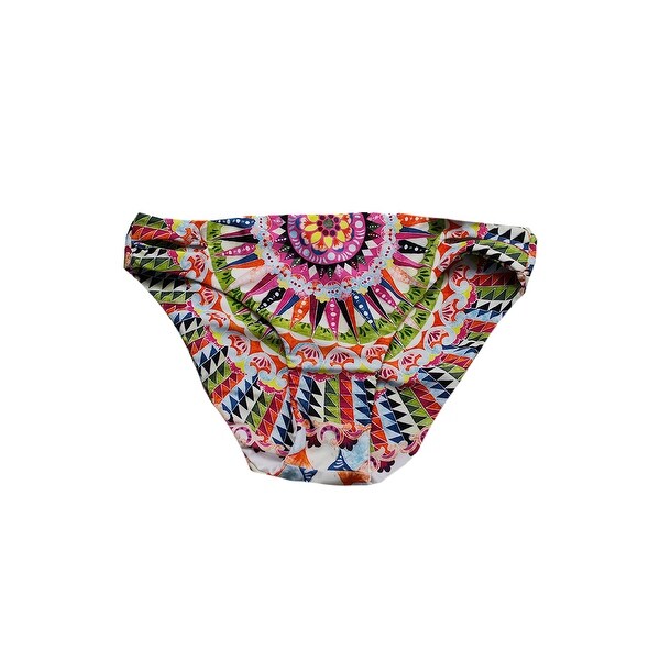 Bar Iii Pink Multi Cartwheels Printed Reversible Cutout Bikini Bottom XL