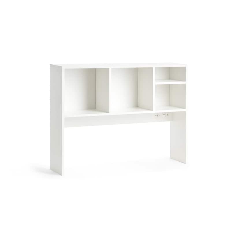 Cube White Wood Desk Bookshelf by DormCo
