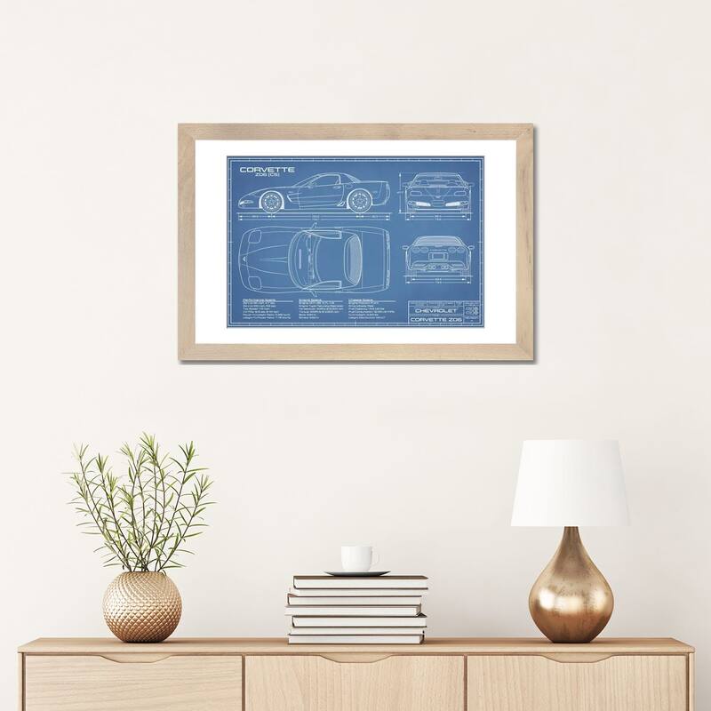 iCanvas "Corvette (C5) Z06 Blueprint" by Action Blueprints