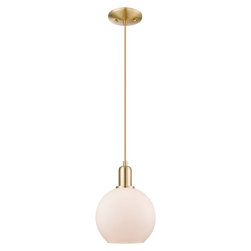 Innovations Lighting Endless Possibilities Arcadia - Athens - 1 Light 8" Cord Hung Mini Pendant - Champagne Bronze/Matte White