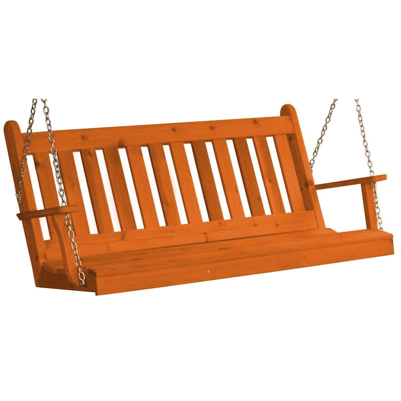 Pine 5' Traditional English Swing - Redwood Stain