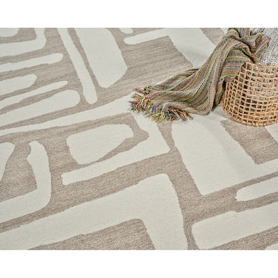 Exquisite Rugs Carmel Handmade Hand-tufted New Zealand Wool on Canvas Camel/Ivory Area Rug