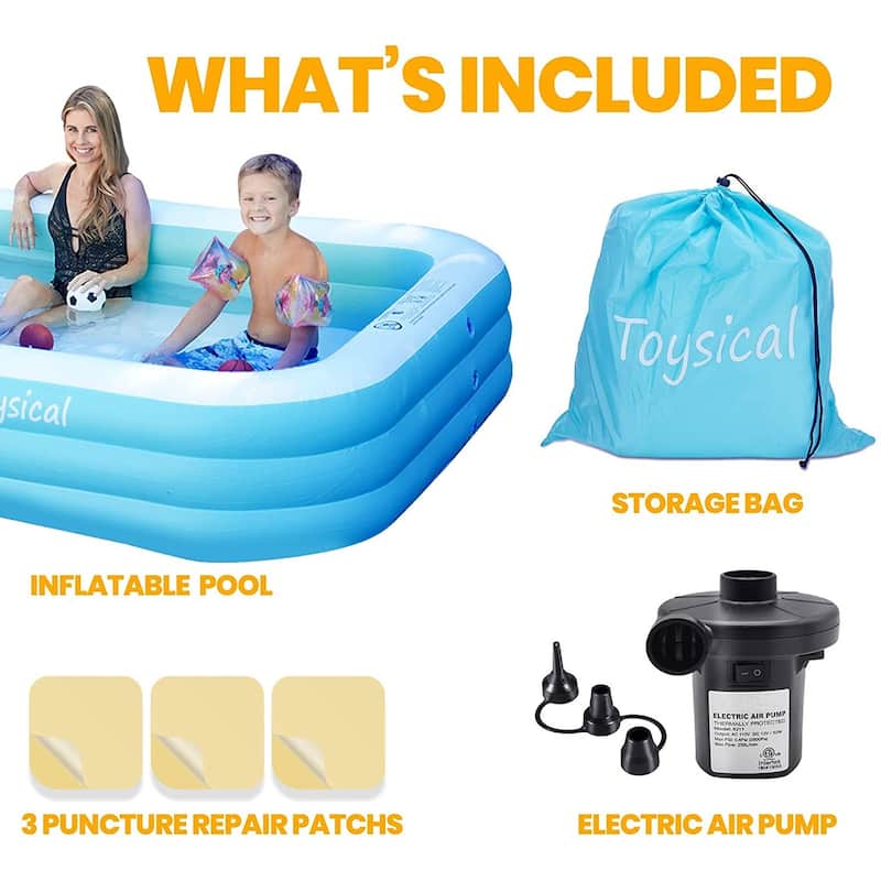Toysical Inflatable Pool with Air Pump-118 x 72 x 22 Above Ground Pool