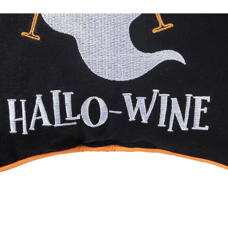 10" x 10" Happy Hallo-Wine Halloween Small/Petite Accent Pillow
