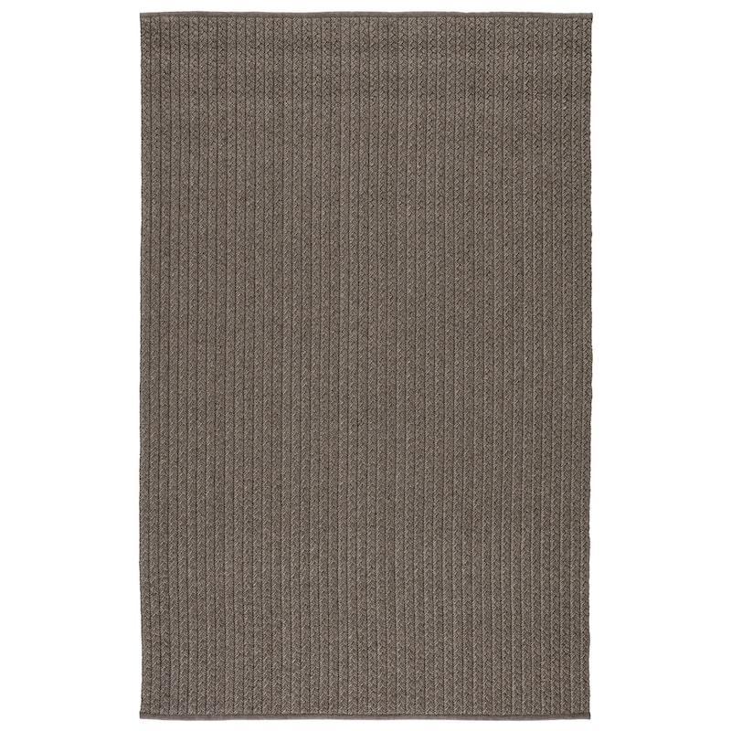 Abad Handmade Indoor/ Outdoor Solid Poly Mix Area Rug by Havenside Home - 6'X9' - Gray/Taupe
