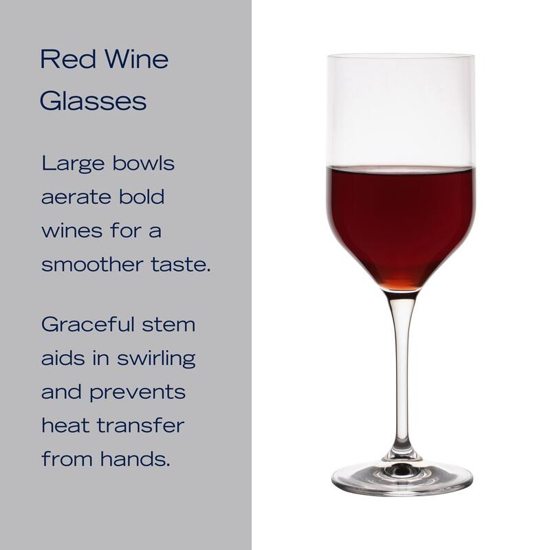 Mikasa Upton Set of 4 Red Wine Glasses, 18.5 Oz