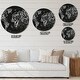 preview thumbnail 4 of 8, Designart 'Vintage Chalk Worldmap ' Oversized Global Wall CLock