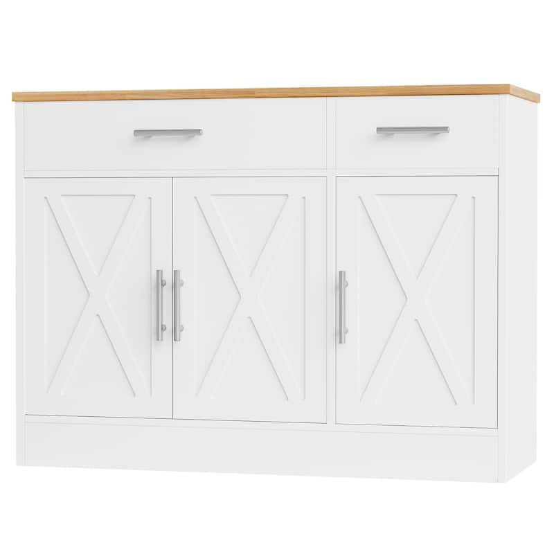 3-Door Buffet Sideboard Accent Cabinet - Multifunctional Organizer