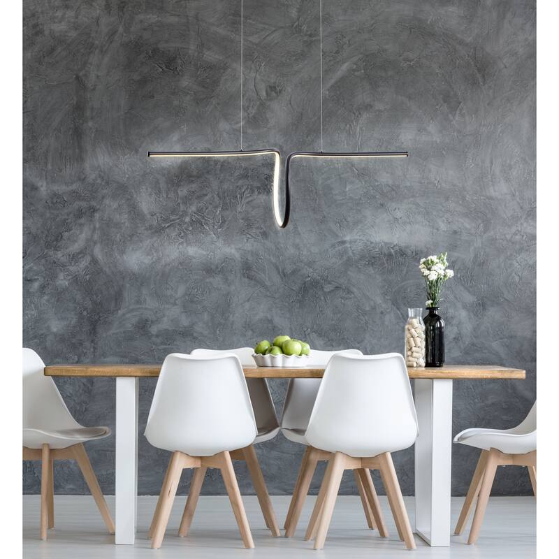 Sketch 34.5" Dimmable Adjustable Integrated LED Metal Linear Pendant, by JONATHAN Y