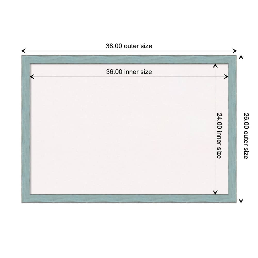 Sky Blue Rustic Wood Framed White Corkboard Bulletin Board
