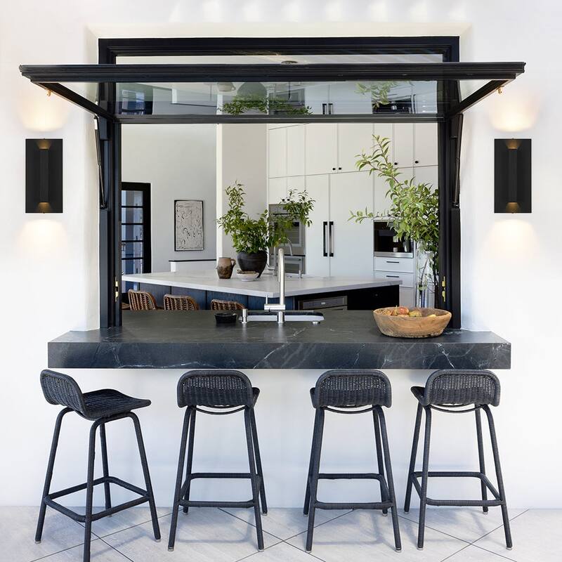 Dimmable LED Dual-opening Rectangle Block Exterior Wall Sconce - 7.9 in