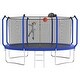preview thumbnail 8 of 7, Trampoline with Basketball Hoop, Outdoor Trampoline with Enclosure Net