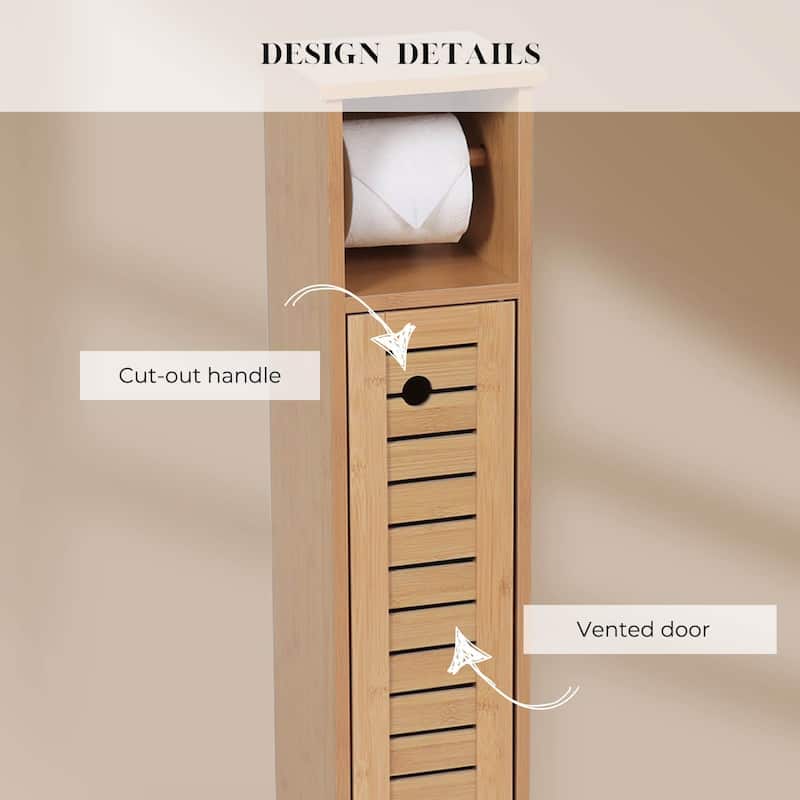 Toilet Paper Storage Cabinet with Dispenser Toilet Organizer - 7.2'L x 7.2"W x 29.9"H