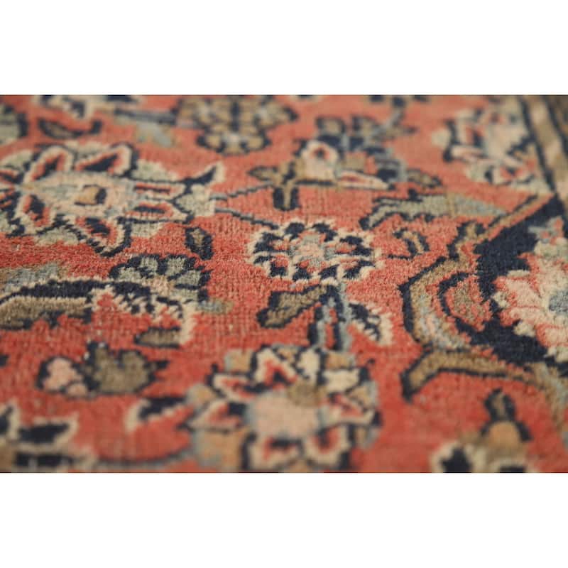 Hand Knotted Oriental 100% Wool Carpet Traditional Floral Oranges & Rust Kashan Area Rug - 6' 5'' X 4' 4''