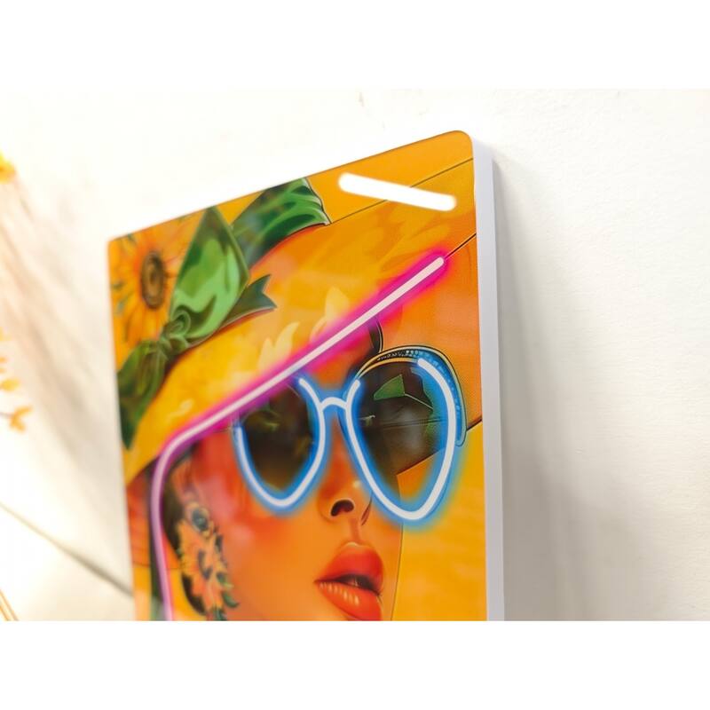 Fashion Girl LED Wall Art - Acrylic Lighted Artwork with Neon Effect, Stylish Illuminated Picture