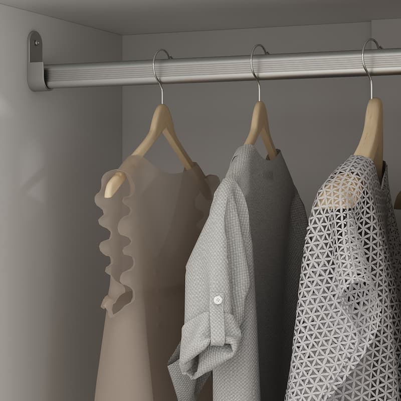 70.9"H x 63"W Kerrogee Wardrobe Airmories 4 Doors Hanging Rod White