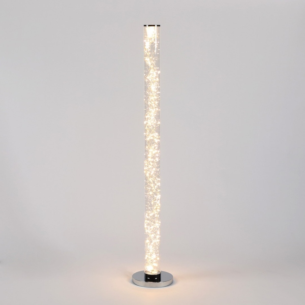 49 Exposed Rope LED Minari Clear Column Floor Lamp White